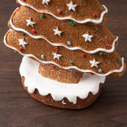 Yellow Charming Gingerbread Christmas Tree Figurine - Festive Resin Holiday Table Decor Ornament - Image 6