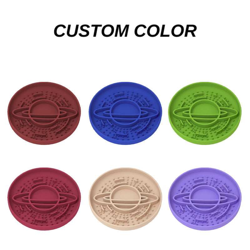 Purple Silicone Planet Slow Feeder Dog Bowl - 2-in-1 Anti-Choke Lick Mat for Healthy Eating & Fun - Image 2