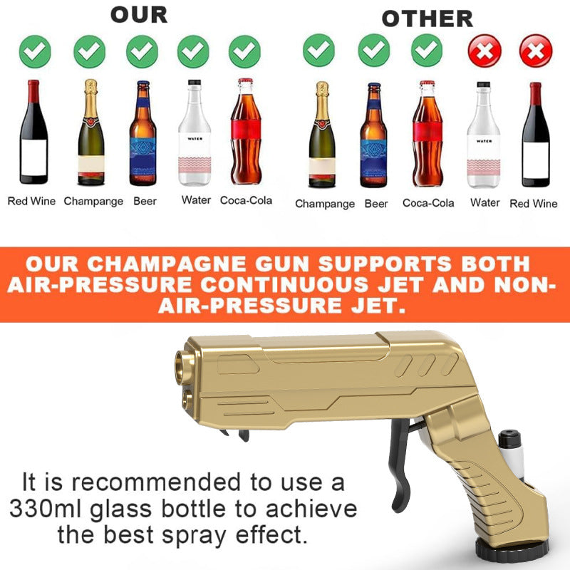 Silver Champagne & Beer Spray Gun - Ultimate Party Starter & Drink Dispenser with Bottle Opener - Image 3