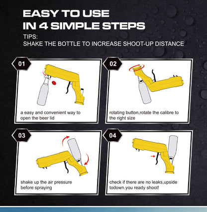 Silver Champagne & Beer Spray Gun - Ultimate Party Starter & Drink Dispenser with Bottle Opener - Image 6
