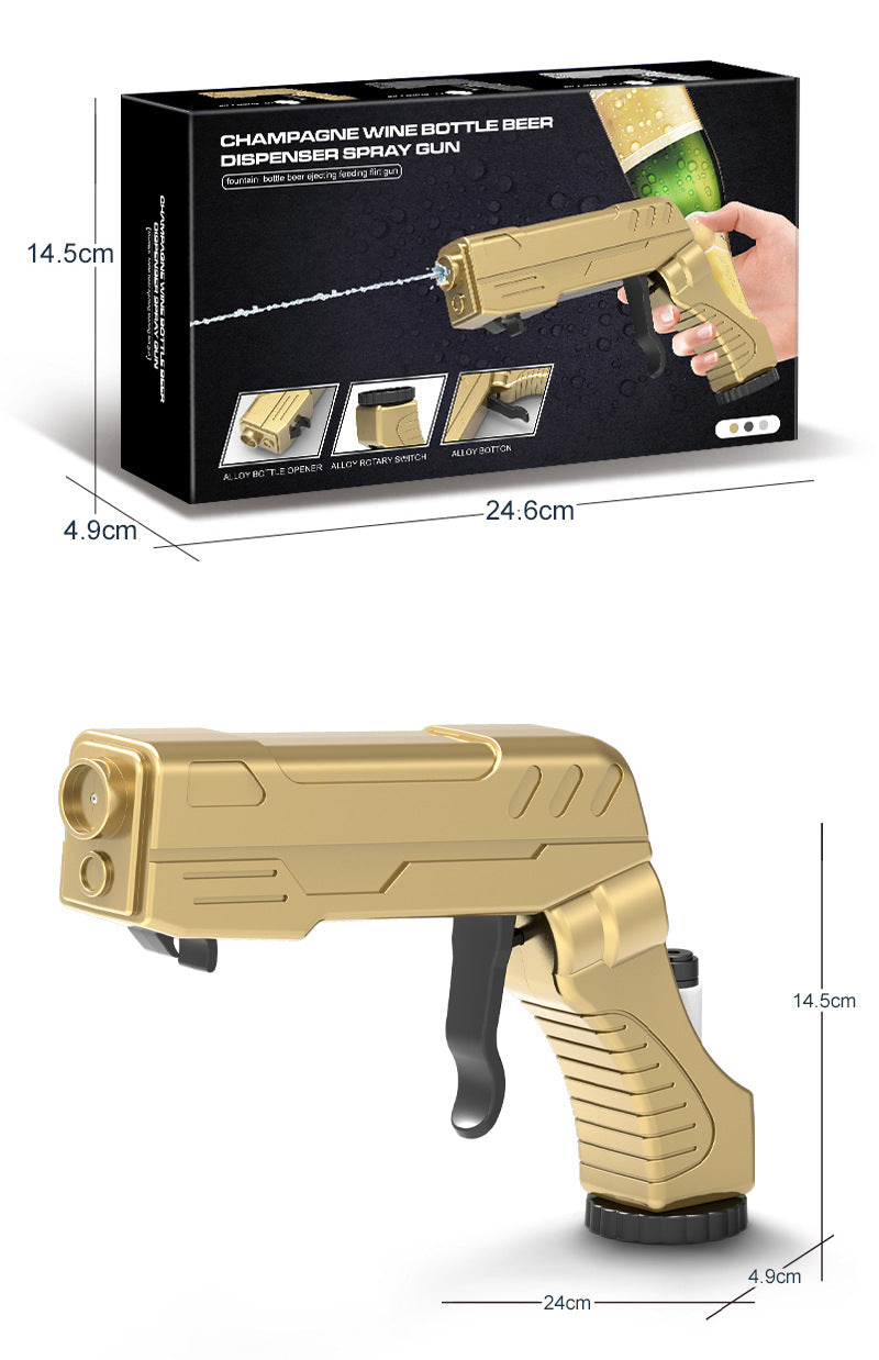 Silver Champagne & Beer Spray Gun - Ultimate Party Starter & Drink Dispenser with Bottle Opener - Image 8