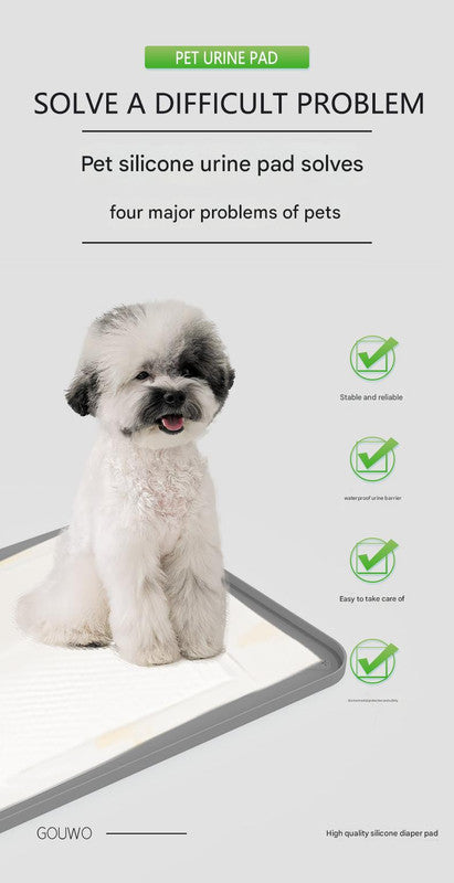 Black Reusable Silicone Pet Pee Pad Holder - Non-Slip Training Tray with Spill-Proof Edges for Dogs & Puppies(62cm x 42cm) - Image 2