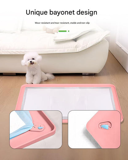 Grey Reusable Silicone Pet Pee Pad Holder - Non-Slip Training Tray with Spill-Proof Edges for Dogs & Puppies(81cm x 54cm) - Image 5