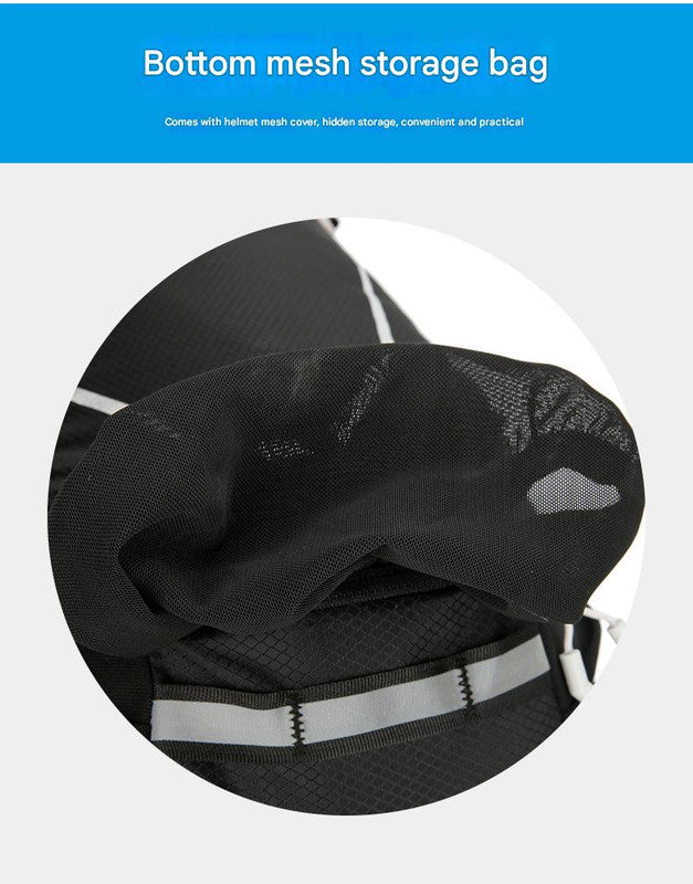 Black Lightweight 16L Outdoor Cycling & Hiking Backpack - Water-Repellent Nylon Daypack with Reflective Strips - Image 6