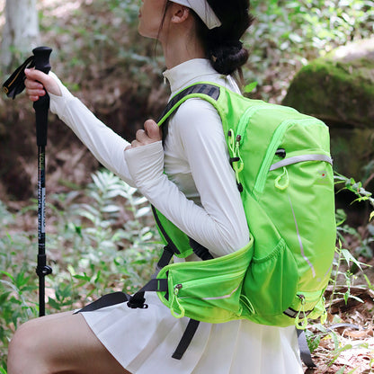 Black Lightweight 16L Outdoor Cycling & Hiking Backpack - Water-Repellent Nylon Daypack with Reflective Strips - Image 8