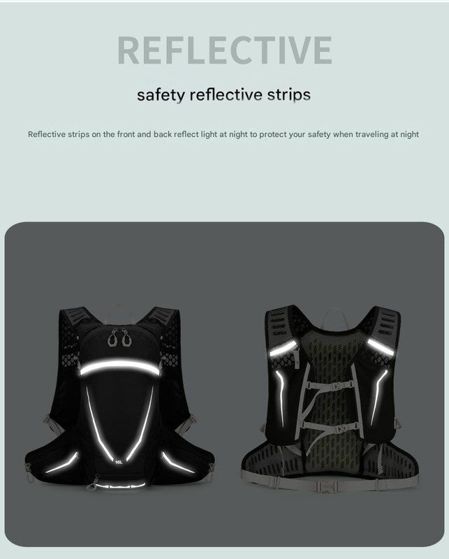 Red Lightweight 16L Outdoor Cycling & Hiking Backpack - Water-Repellent Nylon Daypack with Reflective Strips - Image 5