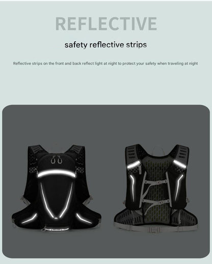 Red Lightweight 16L Outdoor Cycling & Hiking Backpack - Water-Repellent Nylon Daypack with Reflective Strips - Image 5