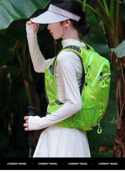 Red Lightweight 16L Outdoor Cycling & Hiking Backpack - Water-Repellent Nylon Daypack with Reflective Strips - Image 8