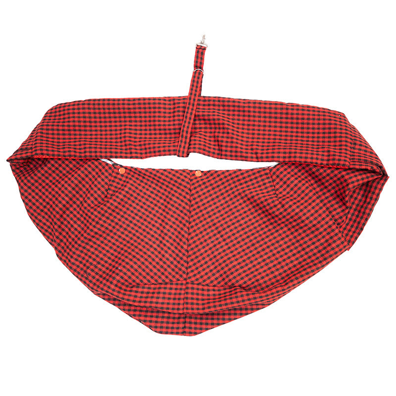 Black and Red Checkered Comfortable Pet Sling Carrier for Small Dogs & Cats - Breathable Cotton Checkered Bag, Hands-Free, Safety Features - Image 3