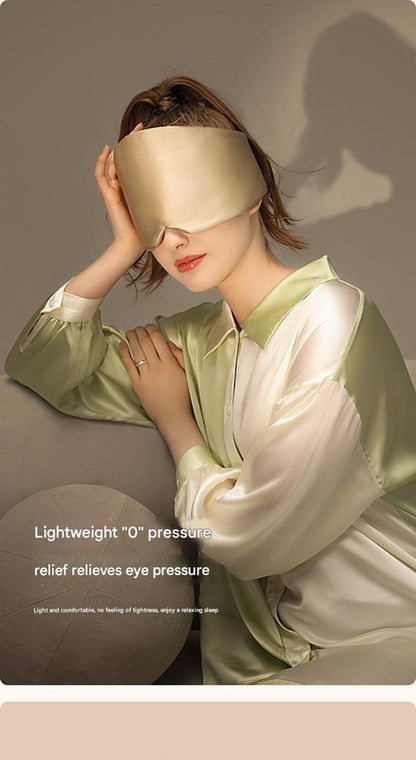 Blue Luxury 19 Momme Mulberry Silk Sleep Mask - Total Blackout Comfort, Wide Design & Adjustable Strap - Image 3