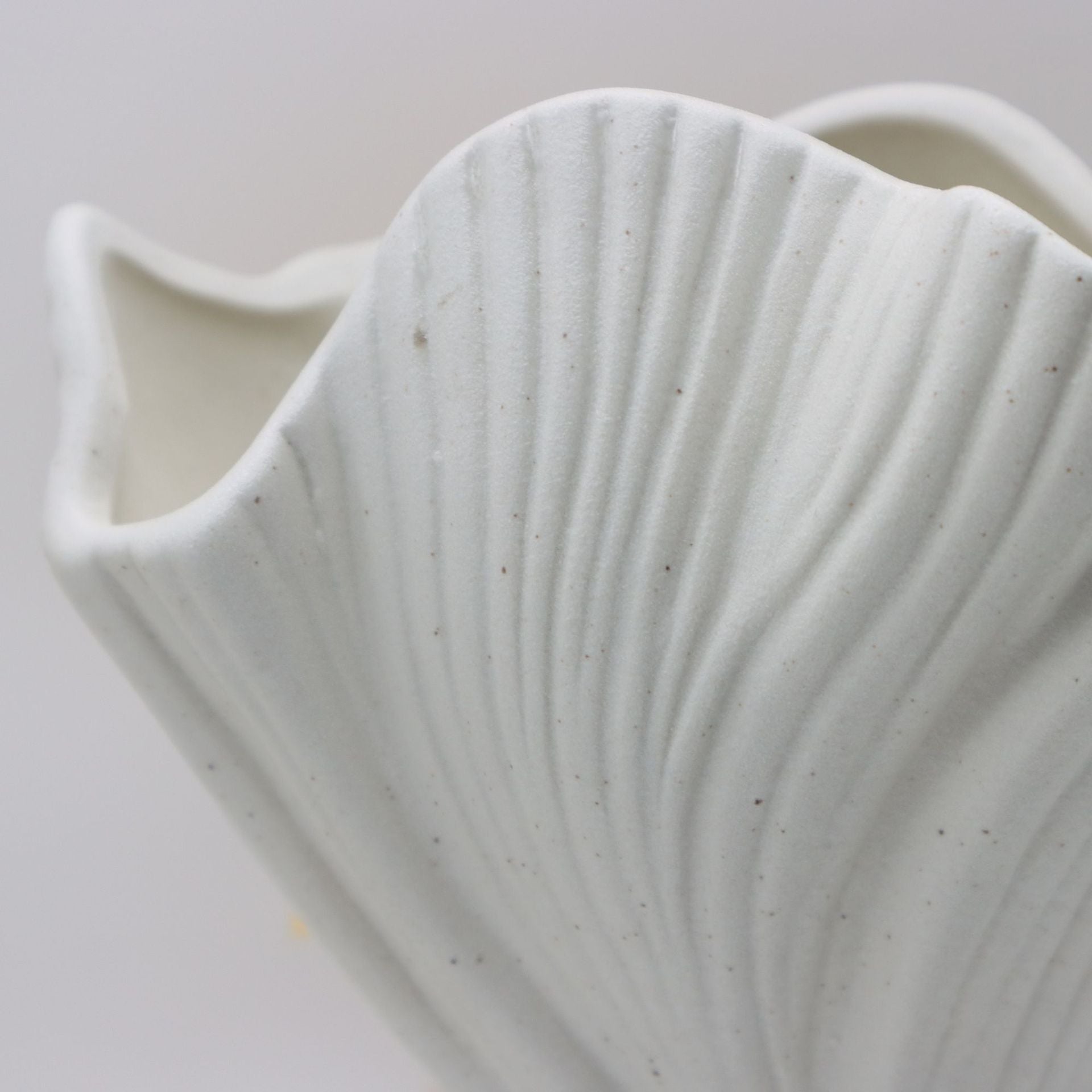 Black Elegant Off-White Ceramic Vase - Modern Sculptural Flower Holder with Wide Fluted Opening - Image 5