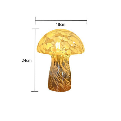 Yellow Charming Retro Glass Mushroom Table Lamp - Vintage Nordic Style Bedside Light - Image 4