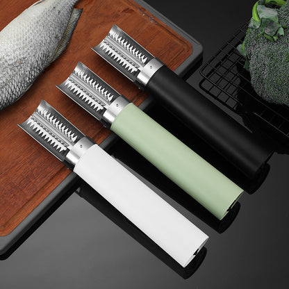 White Cordless Electric Fish Scaler - Rechargeable 3000mAh Power, Stainless Steel Blade, Mess-Free Fish Cleaning Tool - Image 2