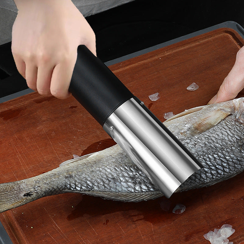 White Cordless Electric Fish Scaler - Rechargeable 3000mAh Power, Stainless Steel Blade, Mess-Free Fish Cleaning Tool - Image 3