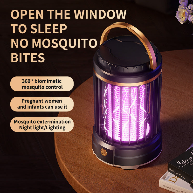 Dark Blue Portable 3-in-1 Electric Mosquito Zapper Lamp - UV Bug Killer, Warm Night Light & Bright Lantern, USB Plug-in use - Image 3