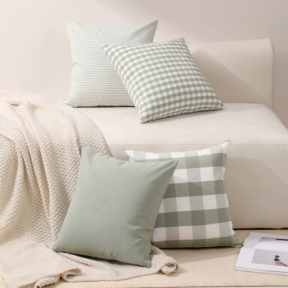 Green Solid Color Set of 2 Decorative Cushion Covers - 45x45cm, Soft Polyester (Inserts Not Included) - Image 2