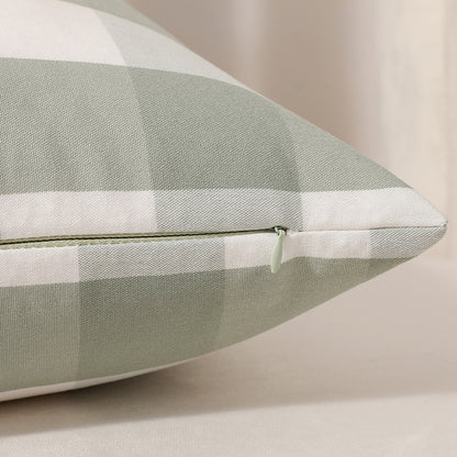 Green Pinstripe Pattern Set of 2 Decorative Cushion Covers - 45x45cm, Soft Polyester (Inserts Not Included) - Image 3