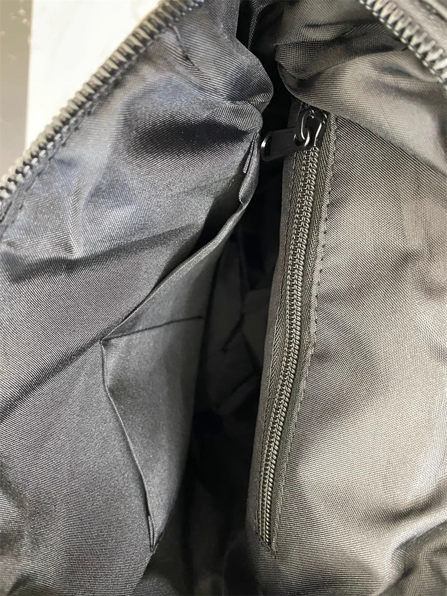 Size S Black Stylish Waterproof Nylon Backpack - Lightweight, Multi-Pocket for Travel, Commute & Daily Use - Image 4