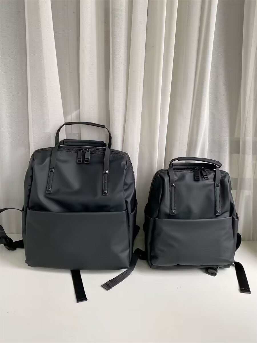 Size L Black Stylish Waterproof Nylon Backpack - Lightweight, Multi-Pocket for Travel, Commute & Daily Use - Image 6