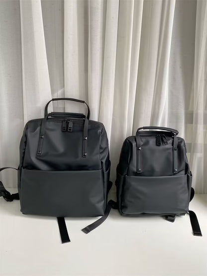 Size L Black Stylish Waterproof Nylon Backpack - Lightweight, Multi-Pocket for Travel, Commute & Daily Use - Image 6