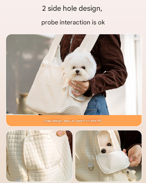 Grey Soft Quilted Pet Carrier Backpack - Front Pack for Small Dogs & Cats (Up to 6kg) | Secure X-Straps, Breathable Design - Image 4