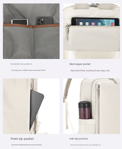 Purple Slim Minimalist Laptop Backpack - Shockproof & Anti-Theft Design, Travel-Friendly with Luggage Strap, Water-Resistant - Image 5