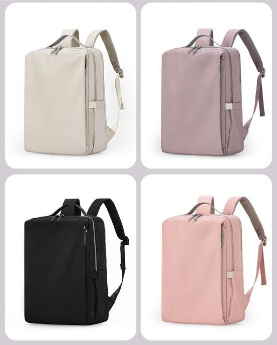 Black Slim Minimalist Laptop Backpack - Shockproof & Anti-Theft Design, Travel-Friendly with Luggage Strap, Water-Resistant - Image 2