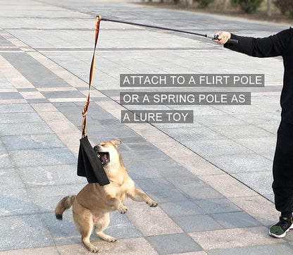 Black Premium Full-Grain Leather Dog Training Tug - Interactive Bite Rag with Strong Loop Handle for Play & Drive Building - Image 5