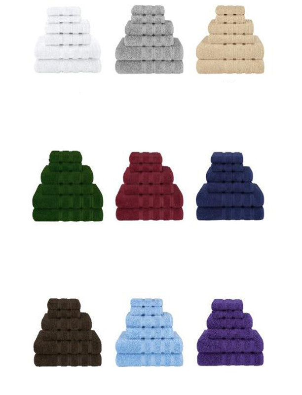 White Luxury 6-Piece Combed Cotton Towel Bale Set - Ultra Soft & Absorbent Bath, Hand, Face Towels - Image 2