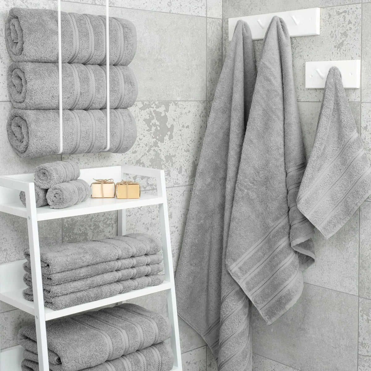 Yellow Luxury 6-Piece Combed Cotton Towel Bale Set - Ultra Soft & Absorbent Bath, Hand, Face Towels - Image 4