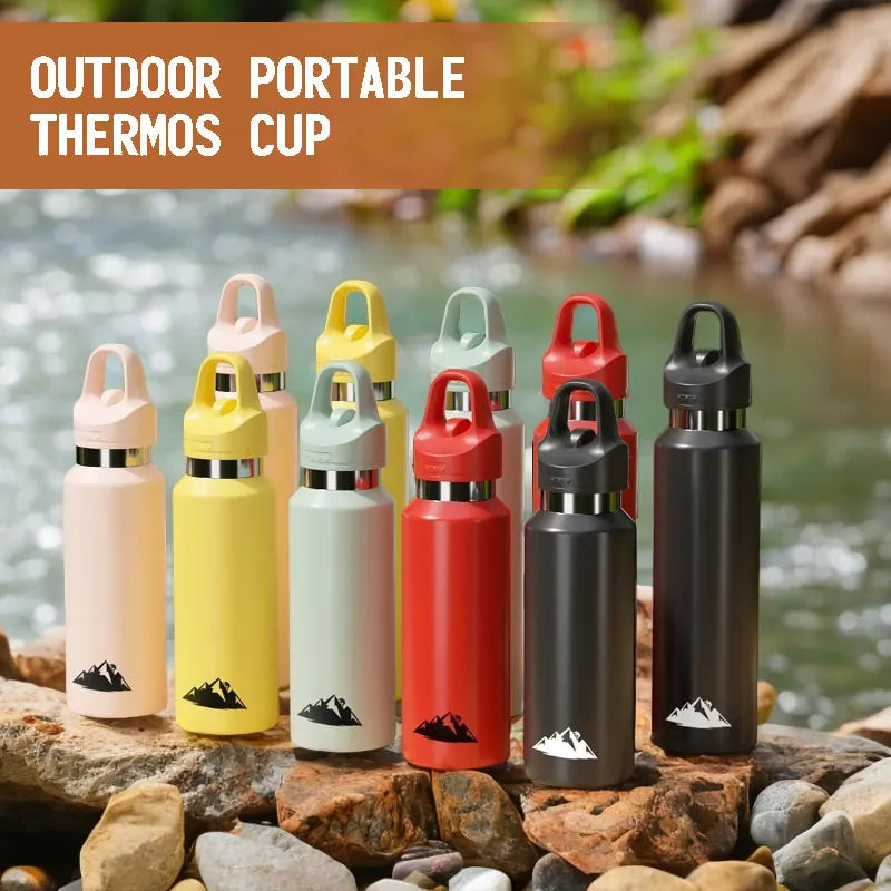 Pink 480ml Insulated Stainless Steel Water Bottle - Leakproof One-Click Lid Thermal Flask for Hot & Cold Drinks  - Image 2