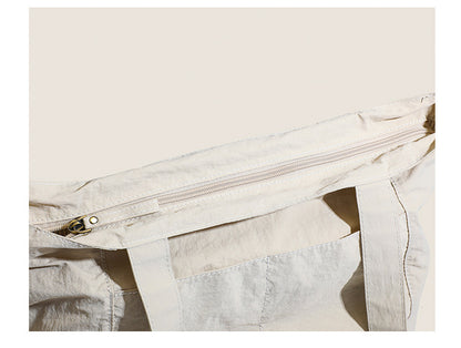 Beige Chic Lightweight Canvas Blend Tote Bag - Stylish Large Capacity Shoulder Bag for Women, Perfect for Commute & Daily Use - Image 4