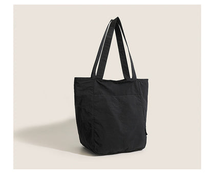 Black Chic Lightweight Canvas Blend Tote Bag - Stylish Large Capacity Shoulder Bag for Women, Perfect for Commute & Daily Use - Image 2