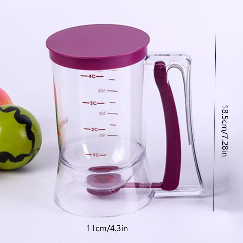 Purple Precision Batter Dispenser with Measurement Marks - 900ml Easy Pour for Pancakes, Cupcakes & Waffles - Image 2