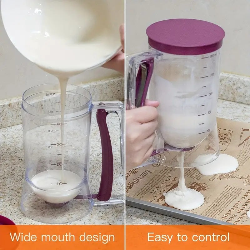 Purple Precision Batter Dispenser with Measurement Marks - 900ml Easy Pour for Pancakes, Cupcakes & Waffles - Image 4