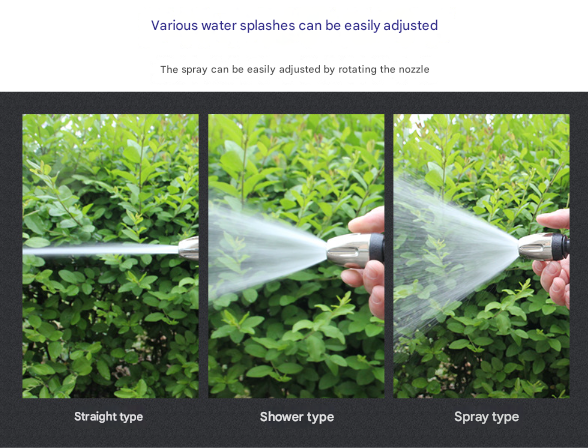 Black and Grey Heavy Duty Long Wand Garden Hose Nozzle - High Pressure Water Spray Gun with Adjustable Patterns for Car Wash, Plants & Cleaning - Image 3