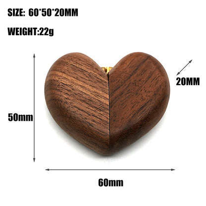 Brown Elegant Walnut Wood Heart Ring Box - Magnetic Closure for Proposal, Engagement & Wedding Jewelry - Image 2