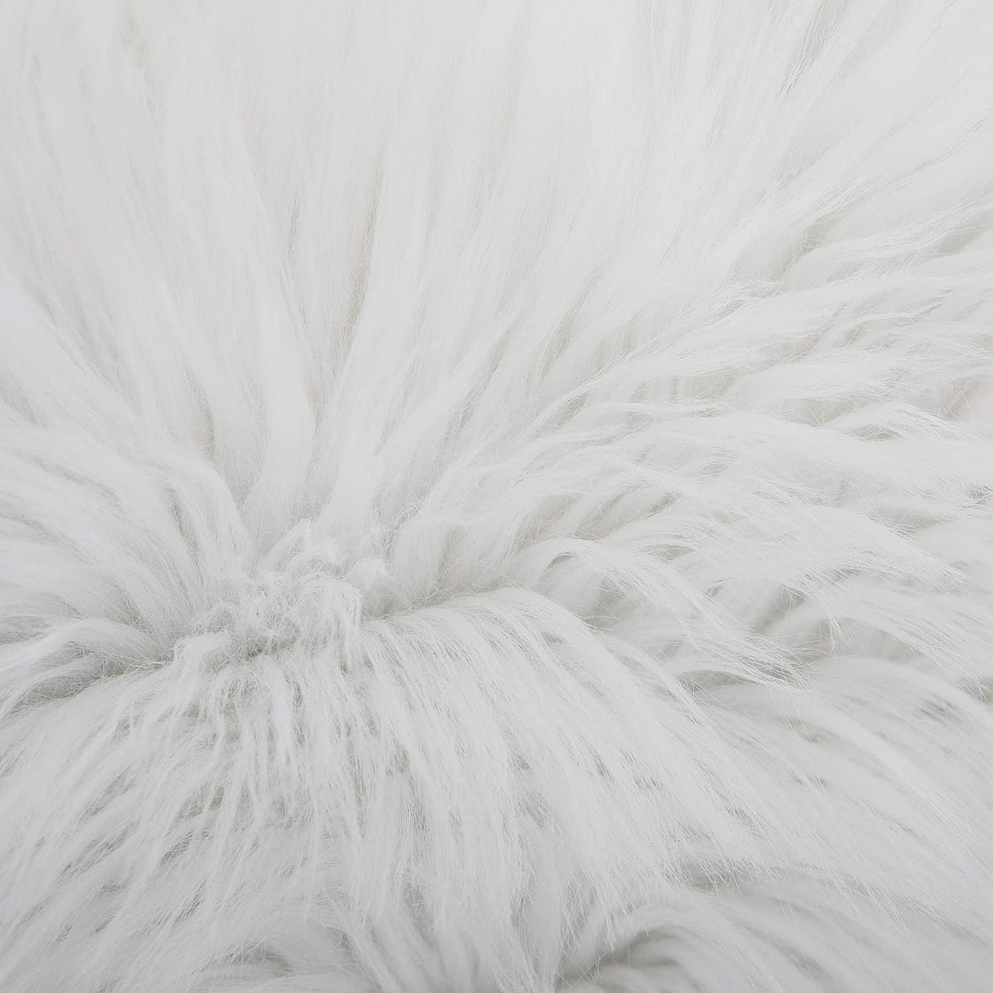 White Luxurious Long Faux Fur Cushion Covers - Set of 2, 45x45cm Soft Plush Decorative Pillowcases for Sofa & Bed - Image 2