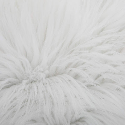 White Luxurious Long Faux Fur Cushion Covers - Set of 2, 45x45cm Soft Plush Decorative Pillowcases for Sofa & Bed - Image 2