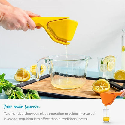 3 Pcs Yellow Easy-Squeeze Manual Citrus Juicer - Durable Lemon & Orange Squeezer with Pour Spout, Food-Grade PP - Image 3