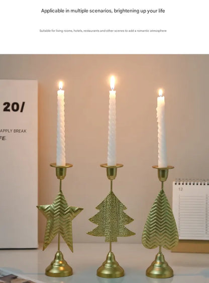 White Elegant Star Metal Candlestick Holder - Decorative Taper Candle Stand for Home, Tabletop & Special Occasions - Image 3