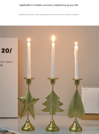 Grey Elegant Star Metal Candlestick Holder - Decorative Taper Candle Stand for Home, Tabletop & Special Occasions - Image 3