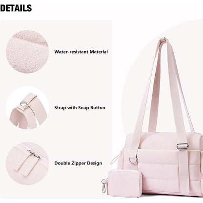 Black Chic Women's Mini Gym Duffel Bag - Lightweight Nylon Shoulder Tote with Wet Pocket, Multiple Compartments & Removable Pouch - Image 7
