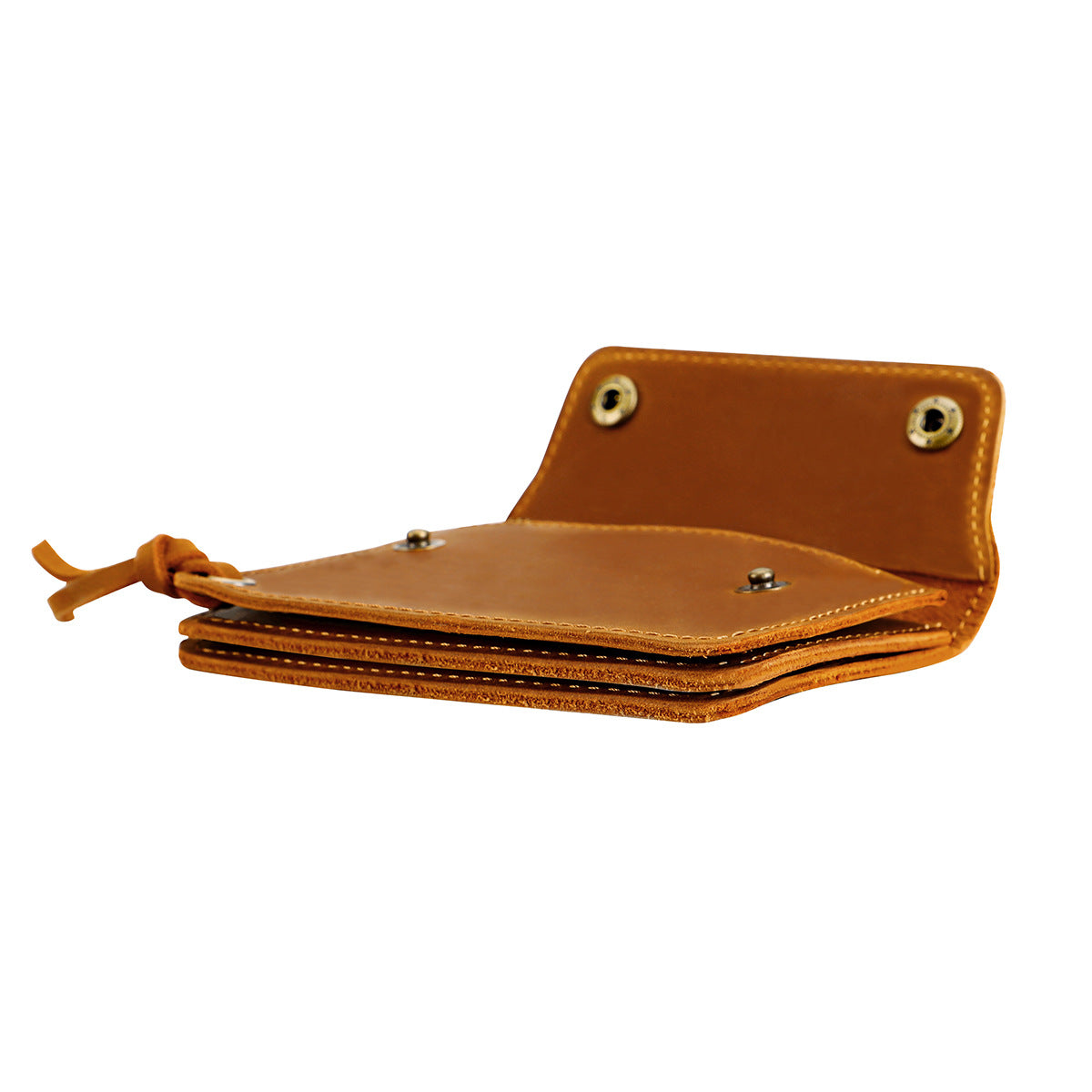 Green Vintage Handmade Crazy Horse Leather Wallet - Compact Card Holder & Zippered Coin Purse with Snap Closure - Image 4