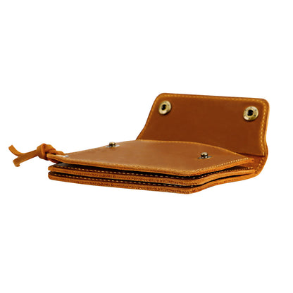 Blue Vintage Handmade Crazy Horse Leather Wallet - Compact Card Holder & Zippered Coin Purse with Snap Closure - Image 4