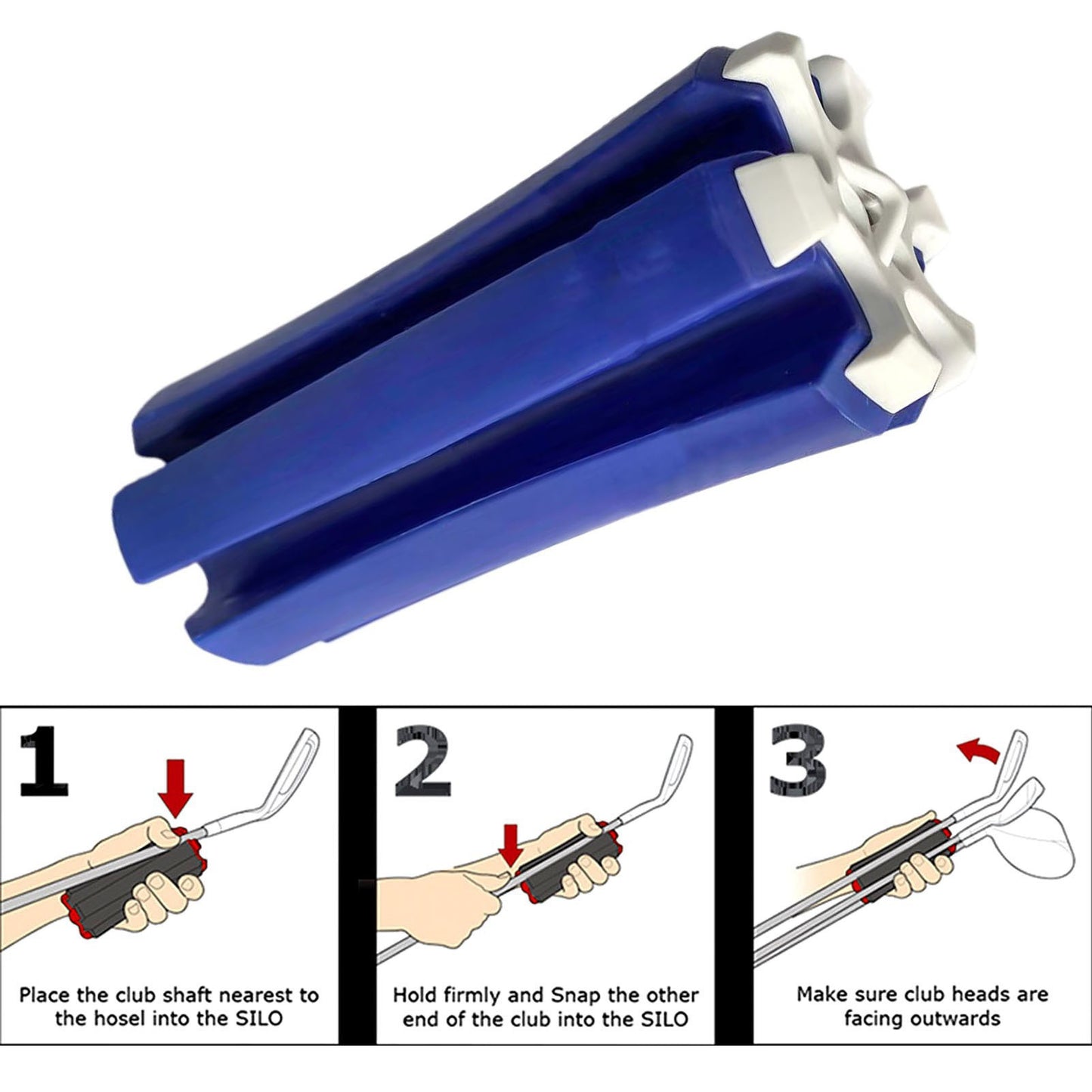 Blue Set of 2 Portable Golf Club Carrier Holders - Lightweight Club Organizer Caddy - Image 2