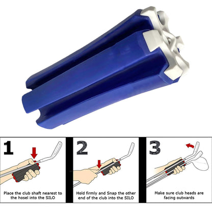 Grey-blue Set of 2 Portable Golf Club Carrier Holders - Lightweight Club Organizer Caddy - Image 2