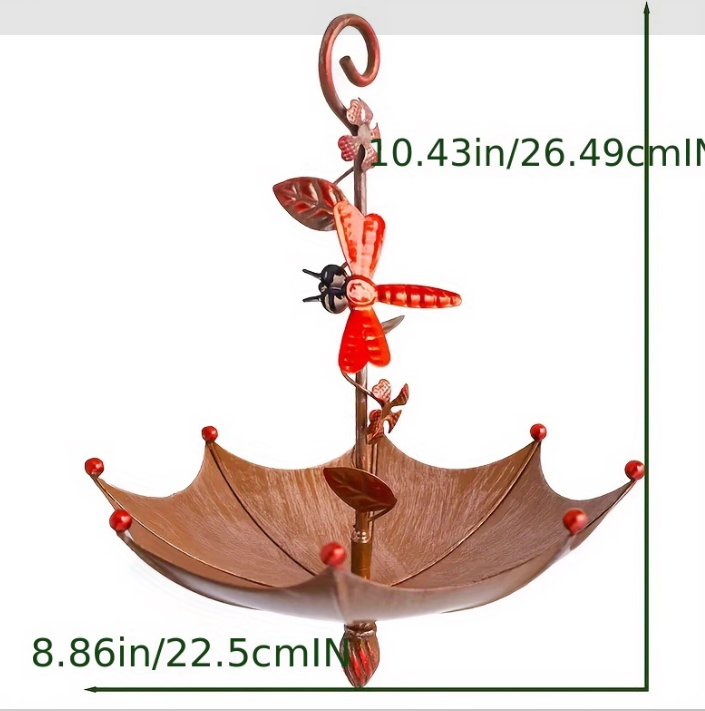 Dragonflies Charming Hanging Umbrella Bird Feeder - Decorative Outdoor Garden Accent - Image 2