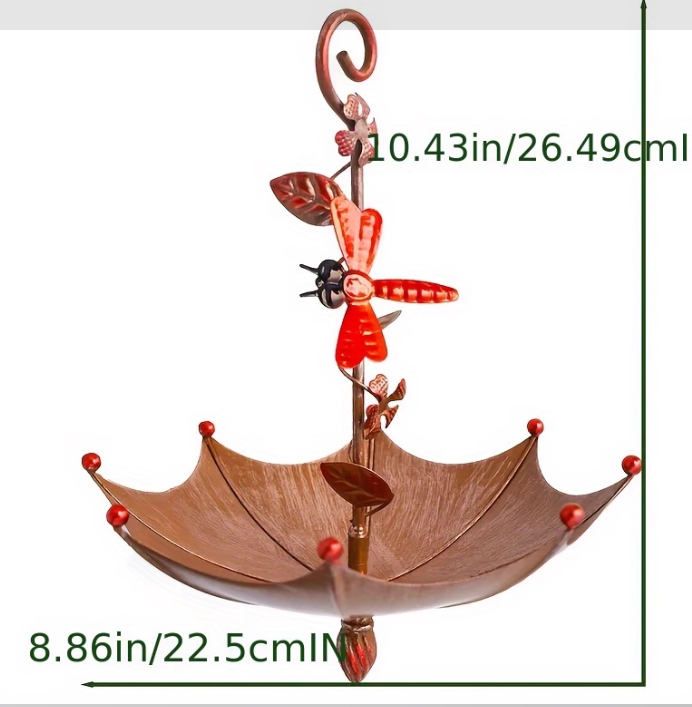 Nectar Charming Hanging Umbrella Bird Feeder - Decorative Outdoor Garden Accent - Image 2