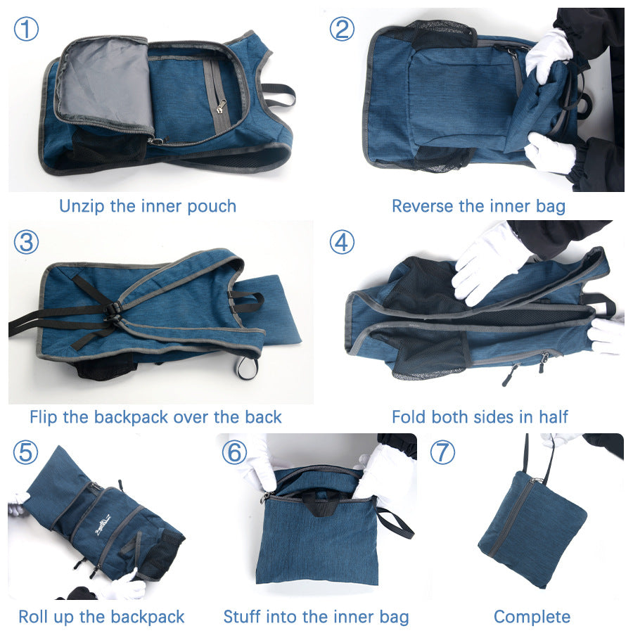 Black Ultra Lightweight Packable Backpack - Foldable Daypack for Hiking & Travel - Image 7